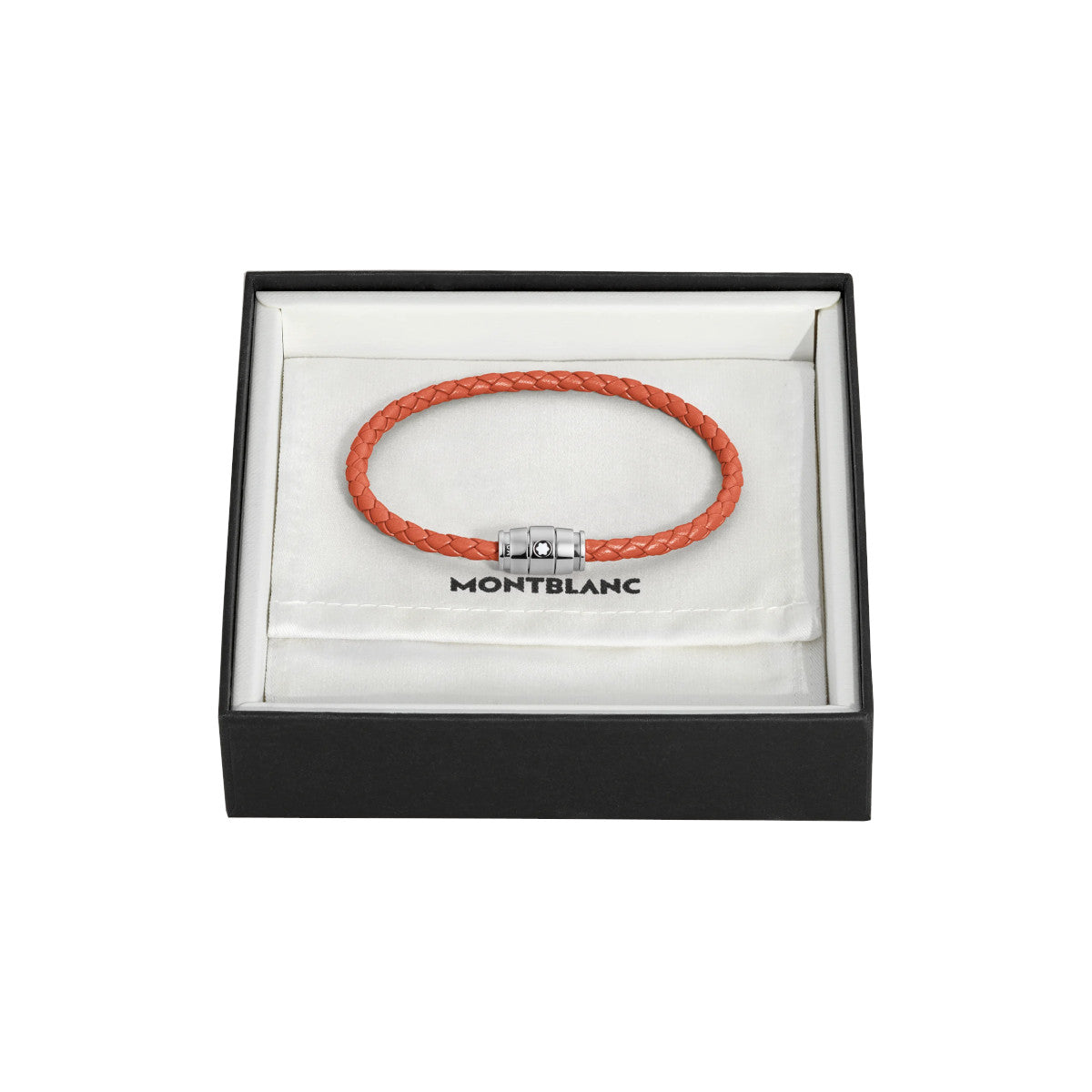 Bracelet acier 3 anneaux Collection Montblanc Meisterstück en cuir cayenne