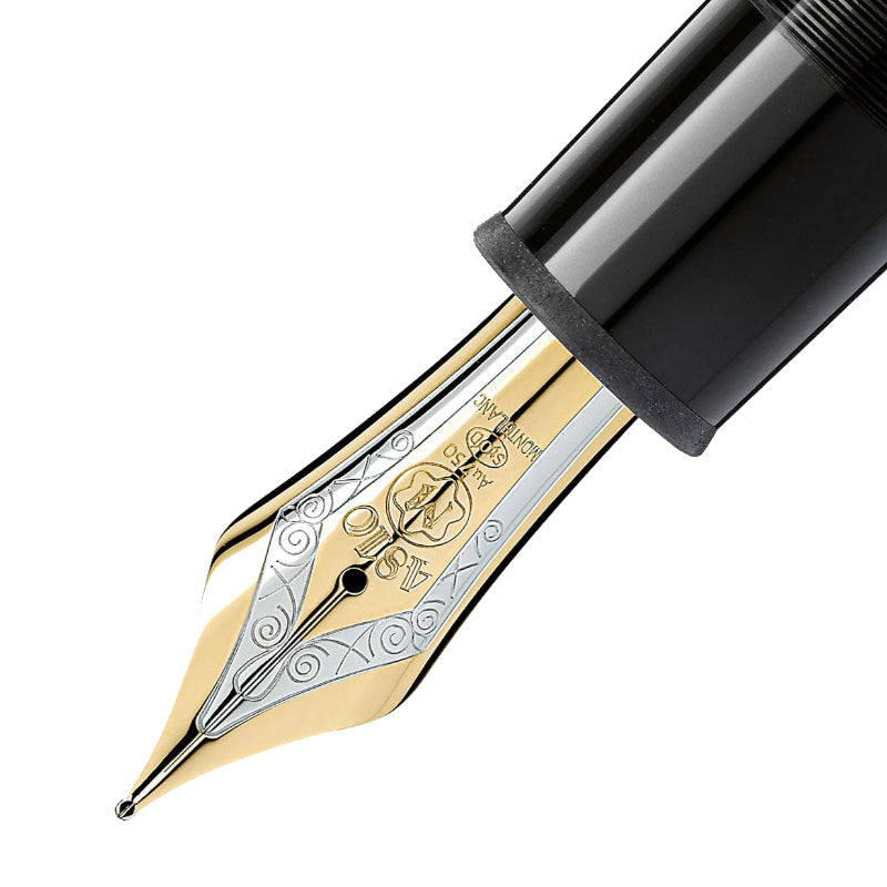 Stylo Plume Montblanc en résine noire plaquée jaune