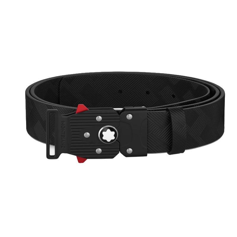 Ceinture de 35 mm En Cuir Noir Imprimé Avec Fermoir M Lock 4810